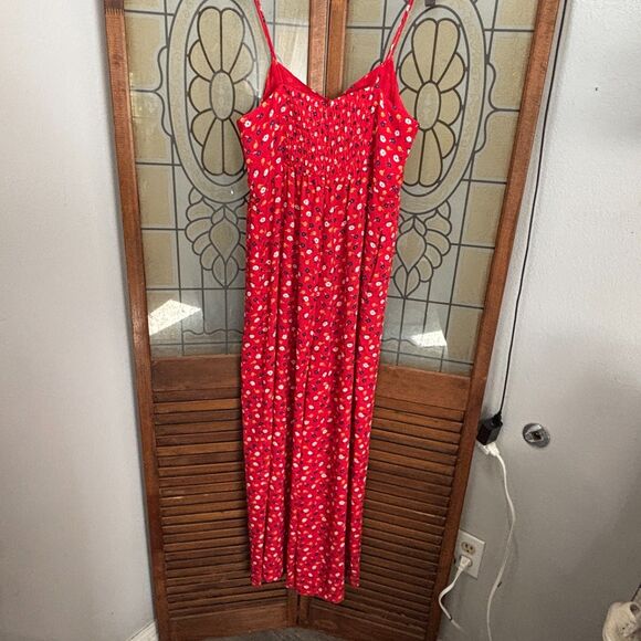 Madewell Tall Ruched Wide-Leg Jumpsuit in Prairie Posies Size 6 - Picture 3 of 10